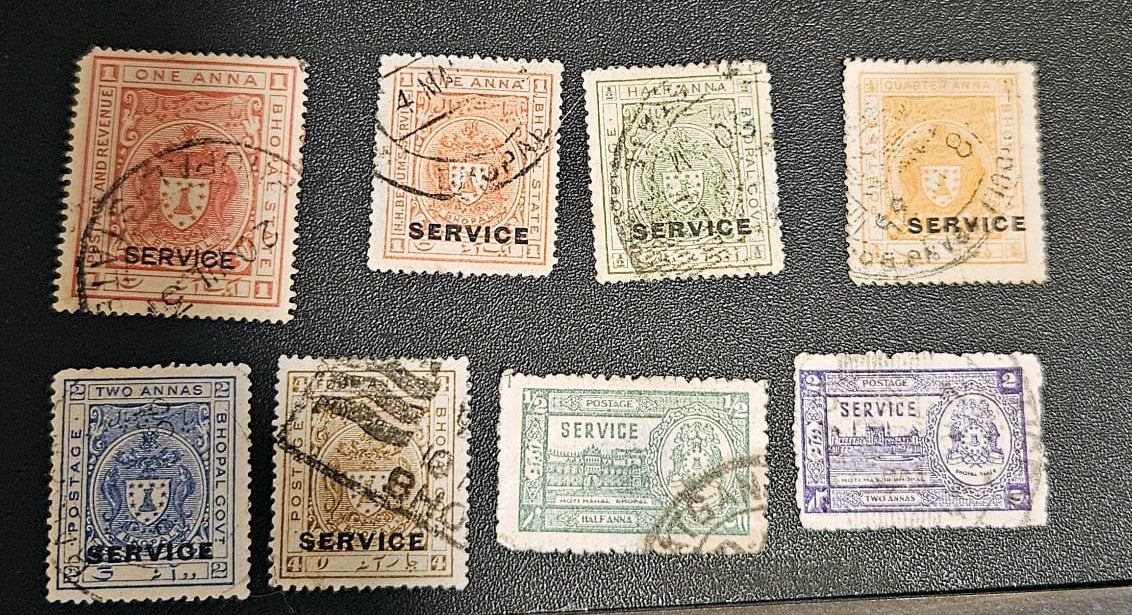 India feudatory states Chamba Charkari Faridcot Indore stamps
