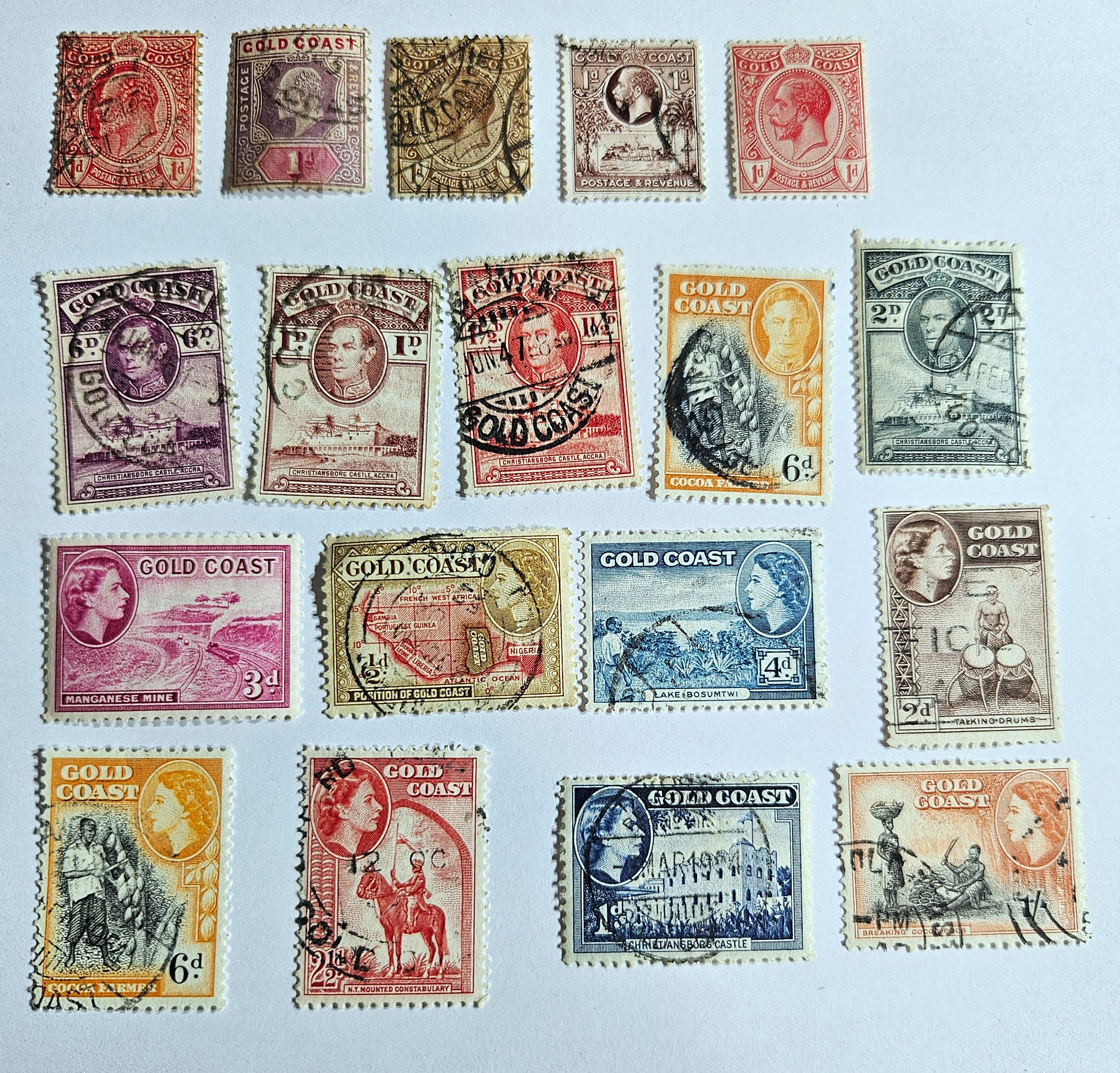 British Commonwealth vintage Gold Coast stamps