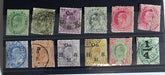 Collection of vintage stamps on a black background