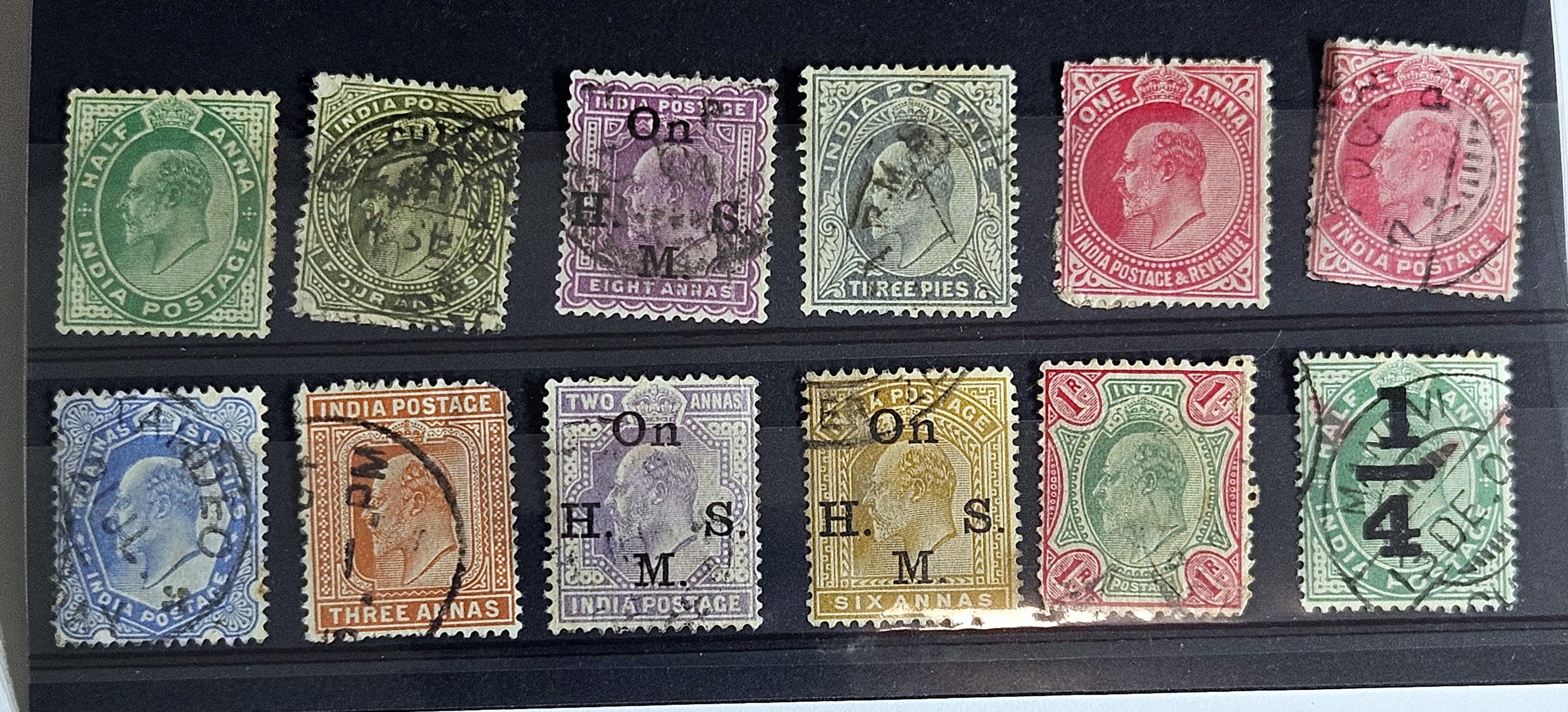 Vintage India stamps King Edward VII
