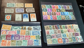 A selection of vintage German stamps from various regions and periods, displayed in a row.
