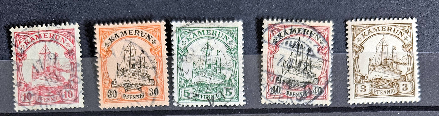 German colonial history with our collection of vintage stamps covering various colonies.