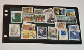 A collection of vintage Greek stamps, featuring different designs and colors, arranged side by side.
