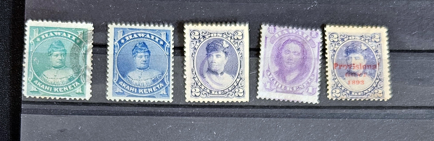 Original Hawaii island postage stamps
