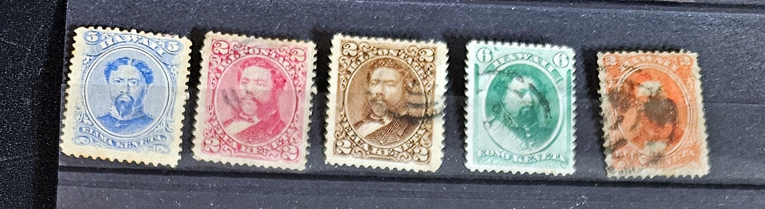 Original Hawaii island postage stamps