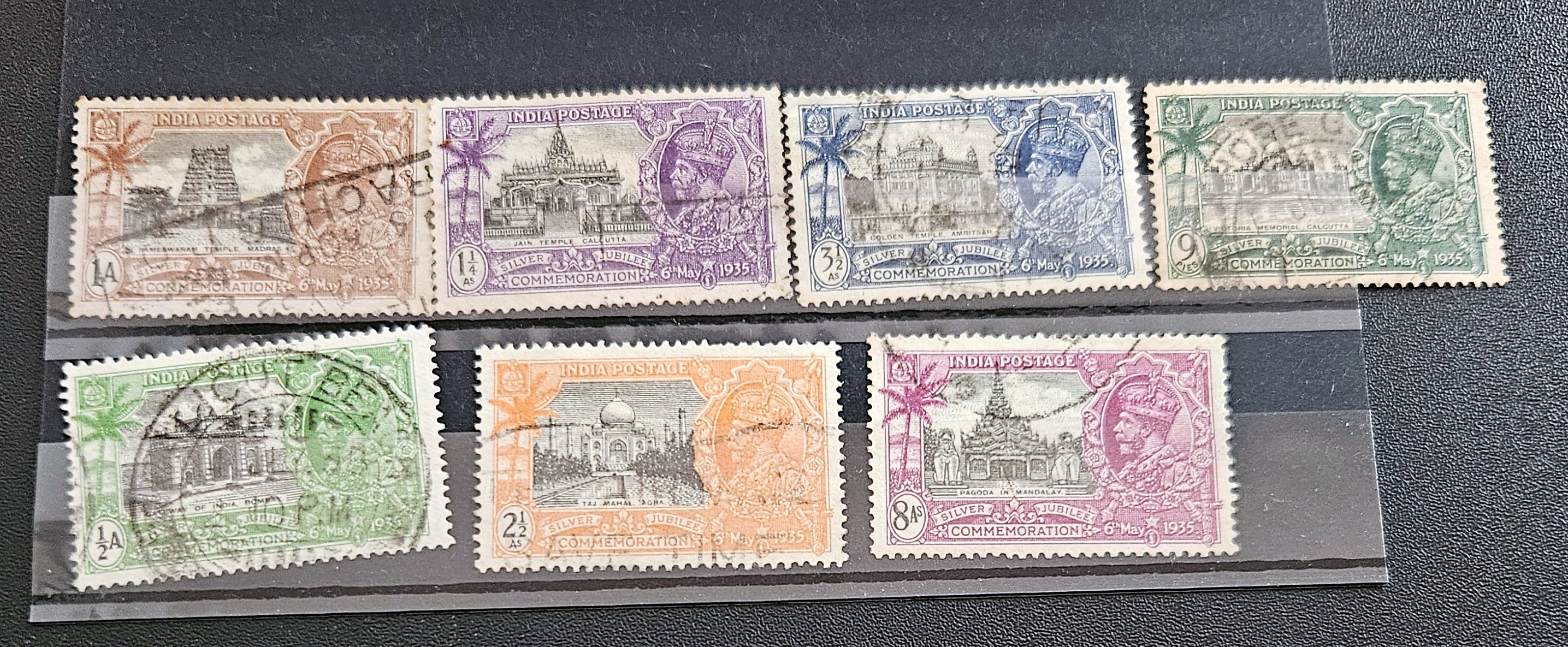original British Raj era postage stamps featuring King George V