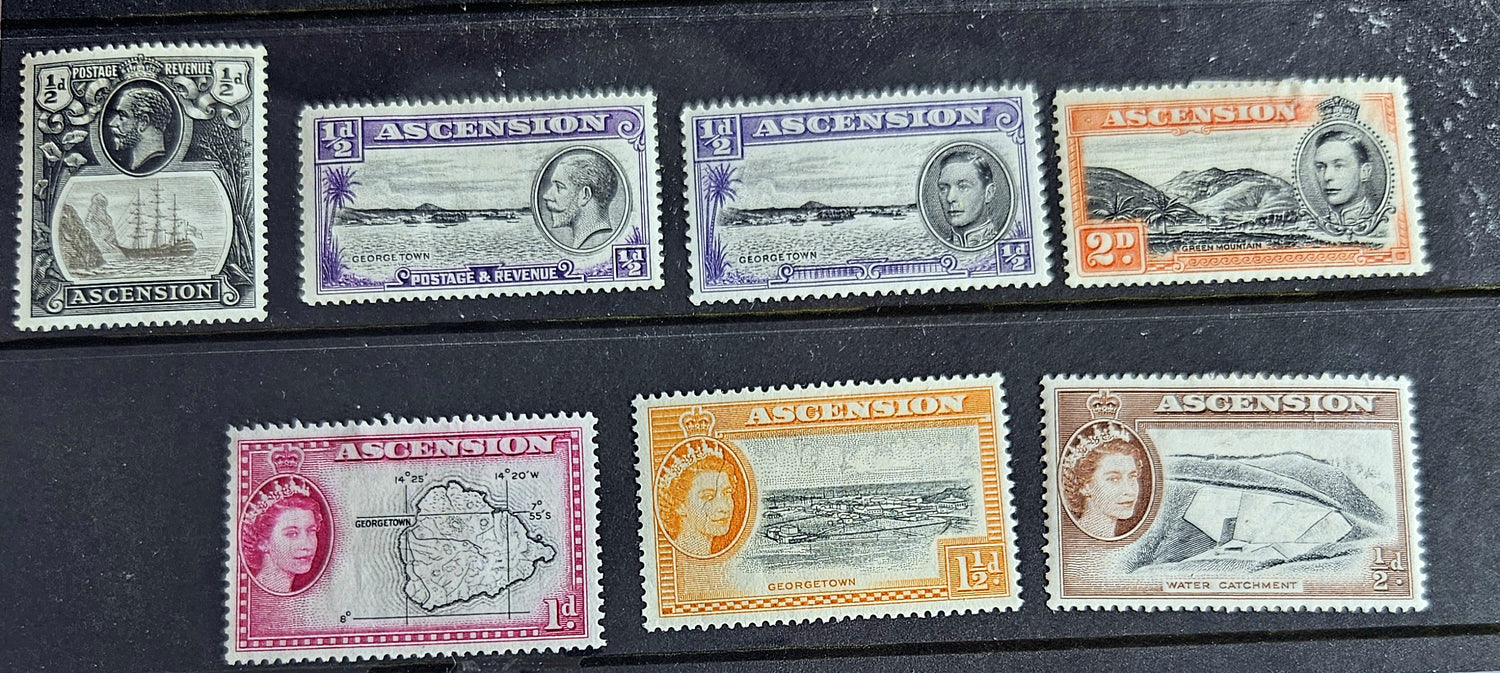 British Commonwealth vintage Ascension stamps