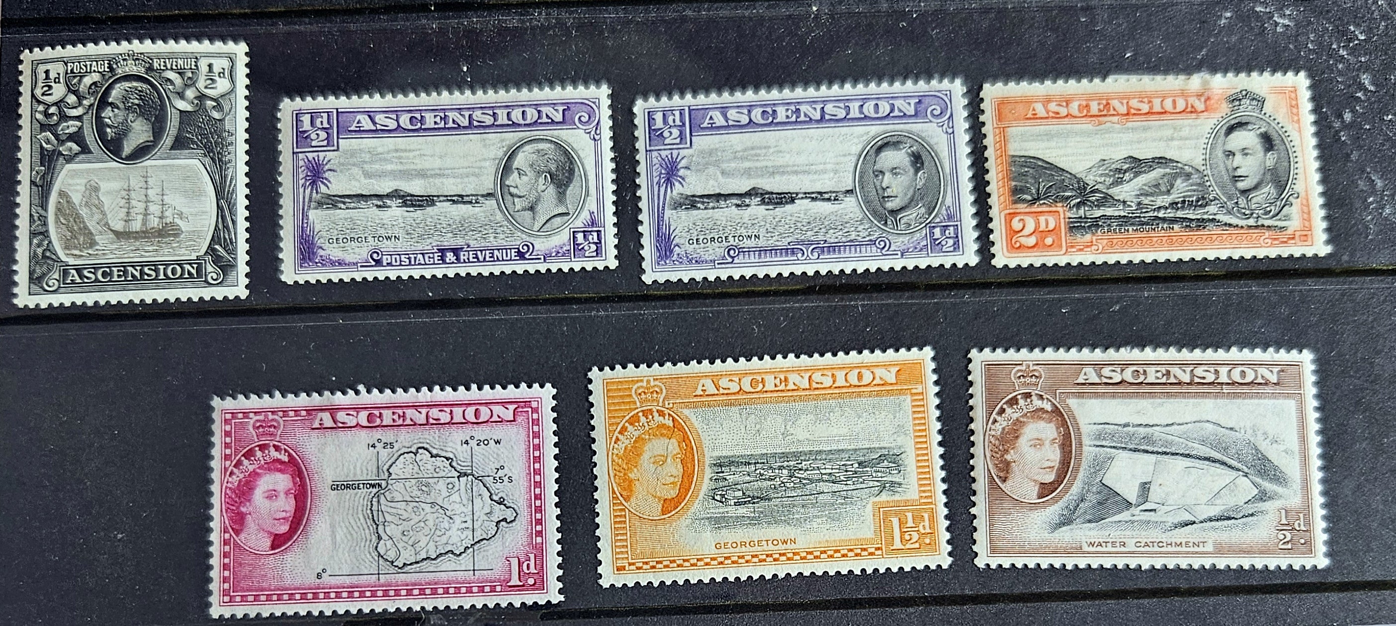 British Commonwealth vintage Ascension stamps