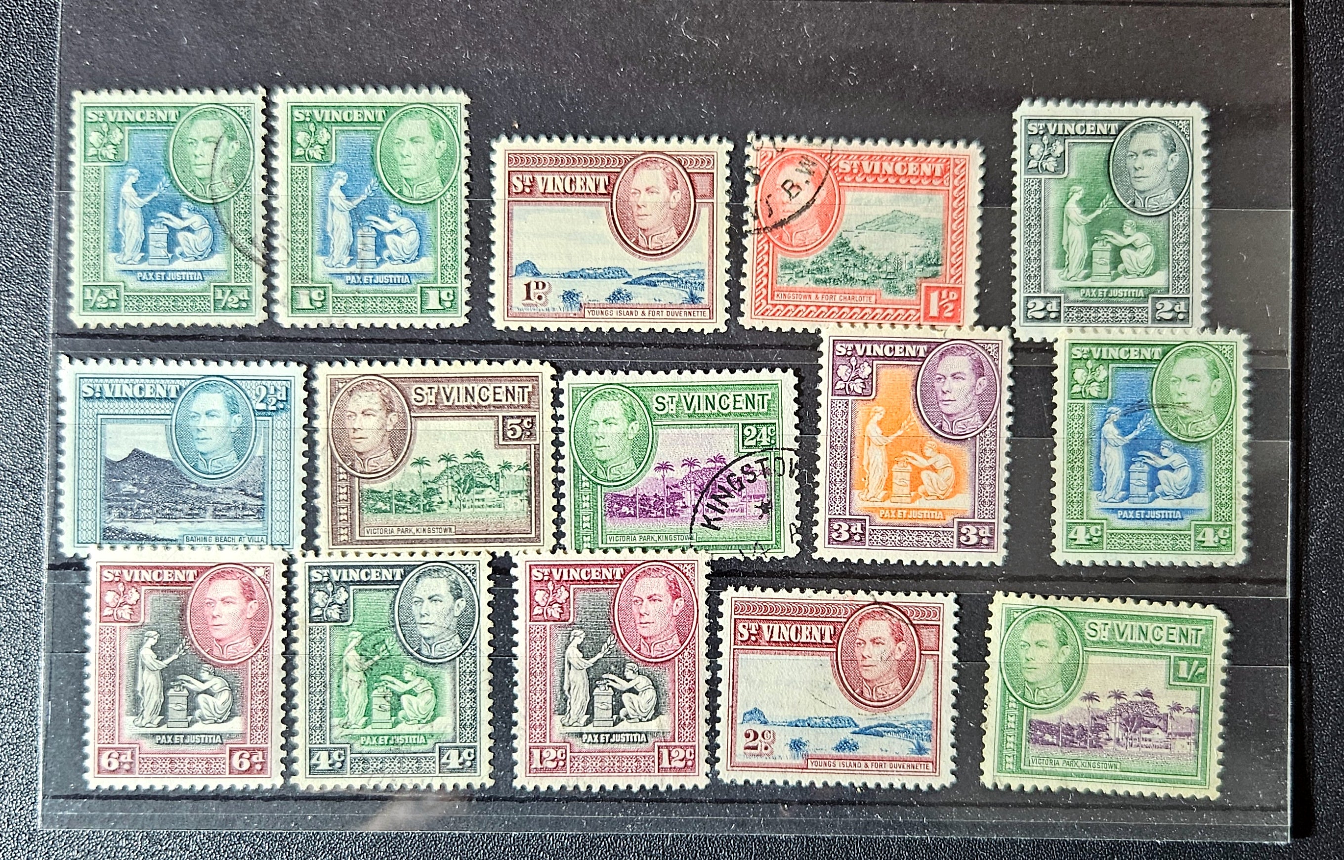 Collection of vintage King George Vi stamps from St vincent islands