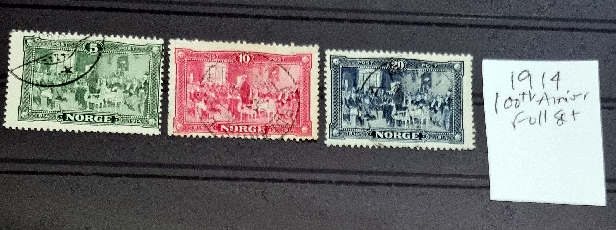 collection of vintage stamps from early Norway
