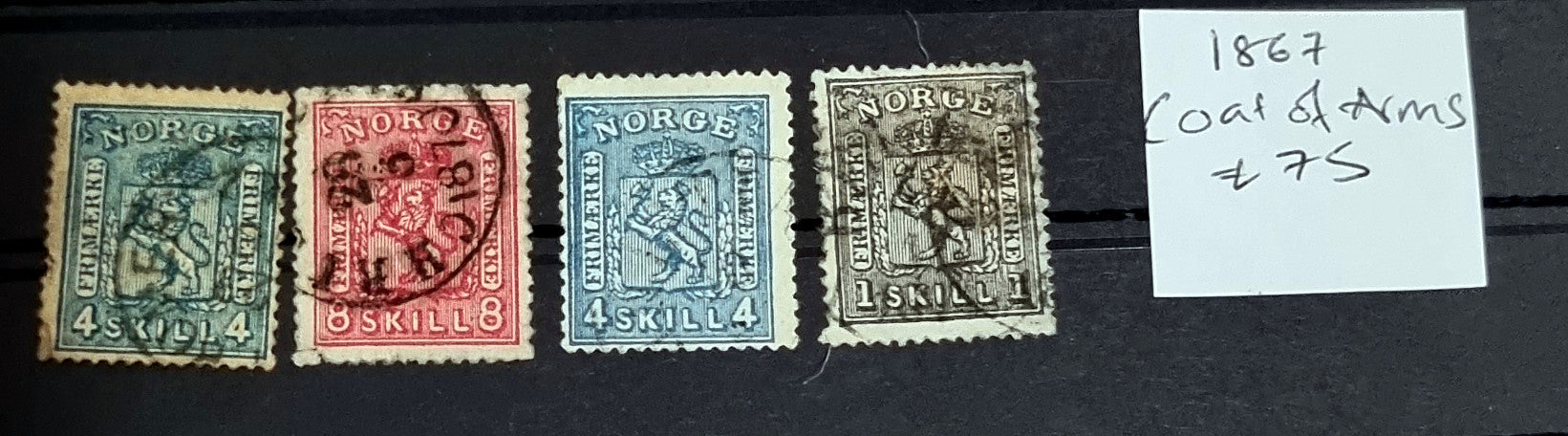 collection of vintage stamps from early Norway