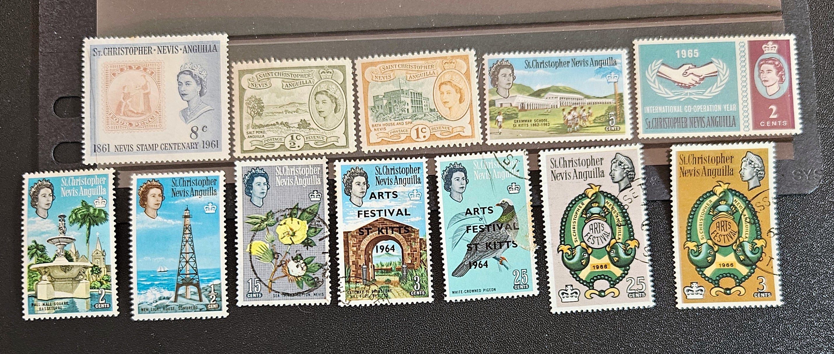 British Commonwealth vintage St Kitts and Nevis stamps