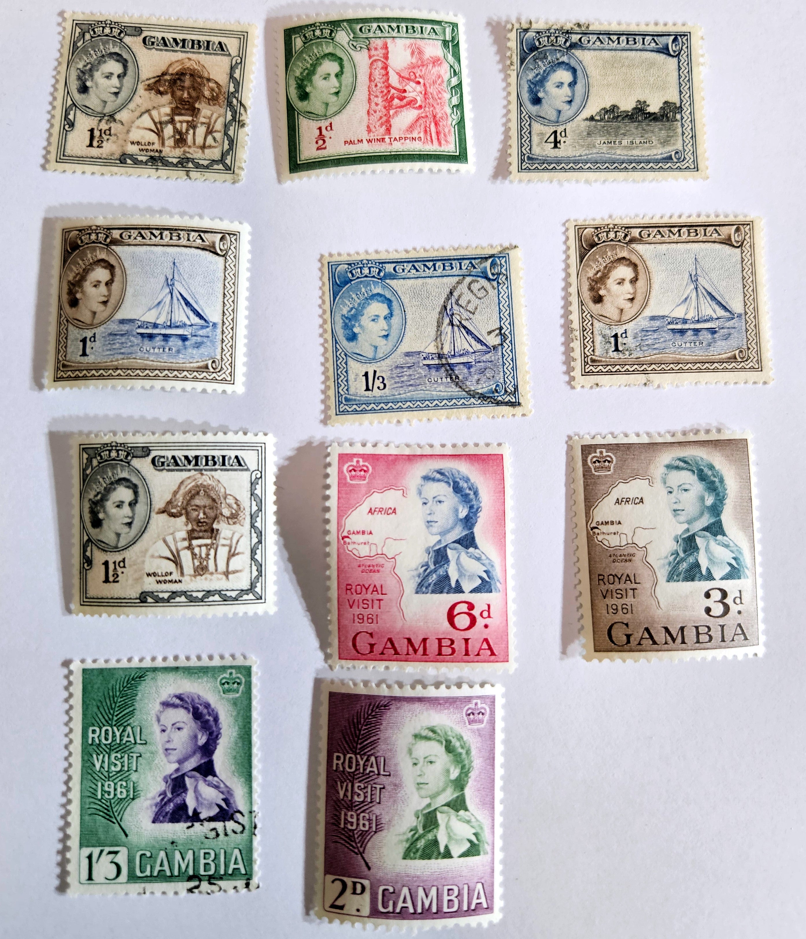 British Commonwealth vintage Gambia stamps