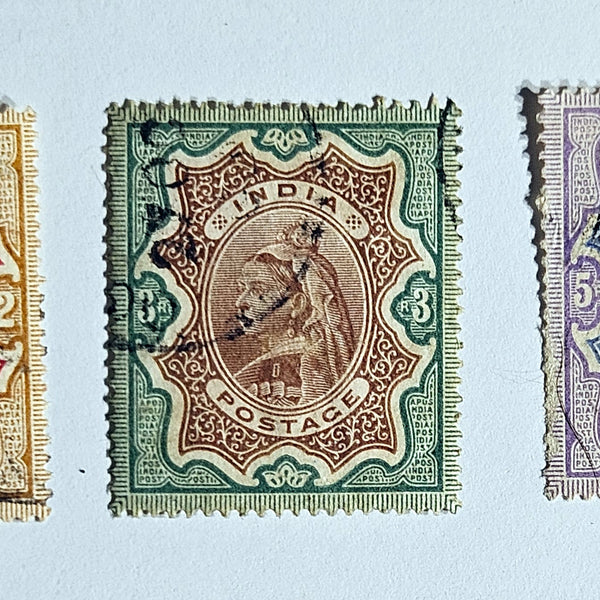 British Commonwealth India Vintage Queen Victoria stamps