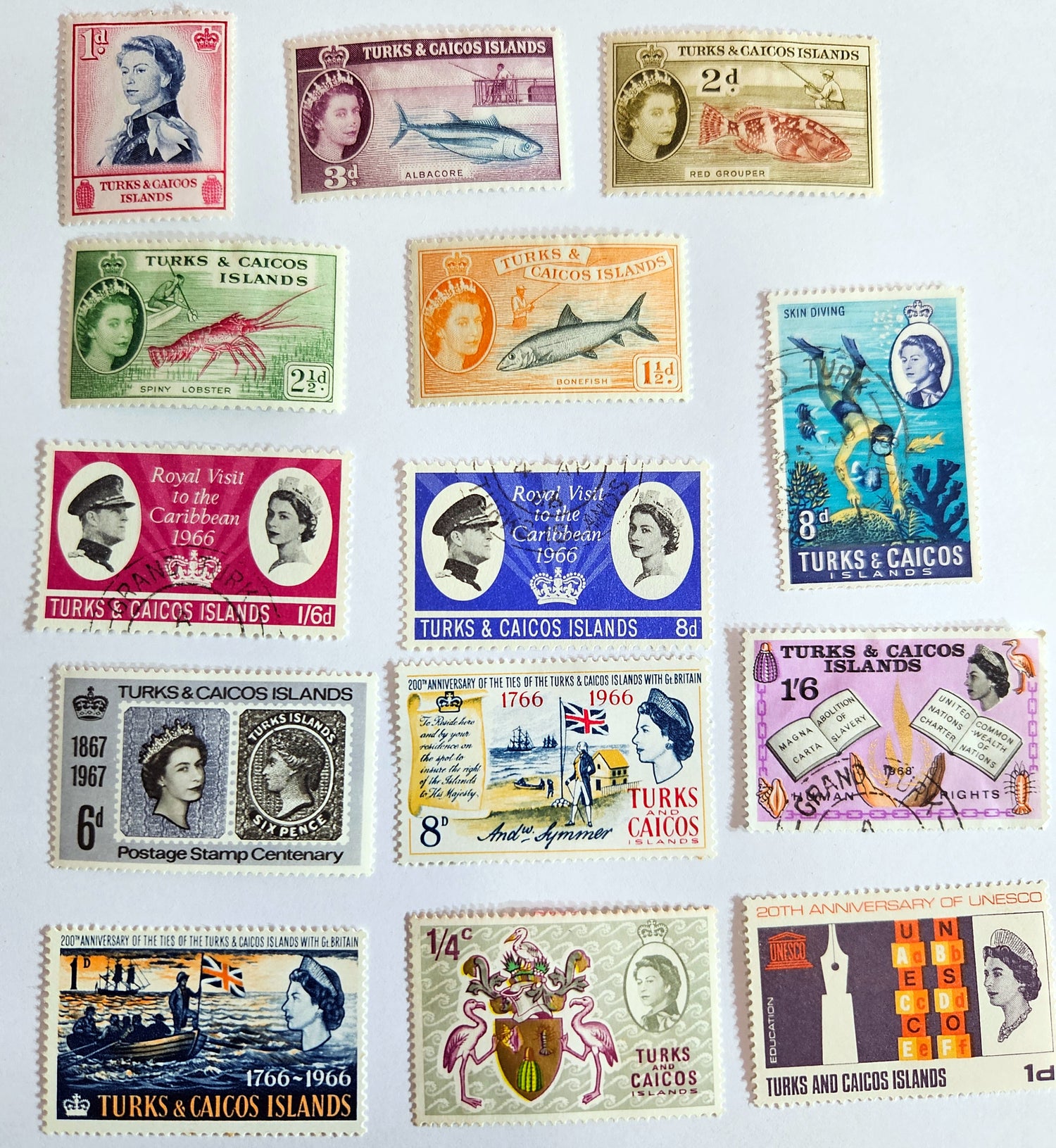British Commonwealth vintage Turks & Caicos stamps