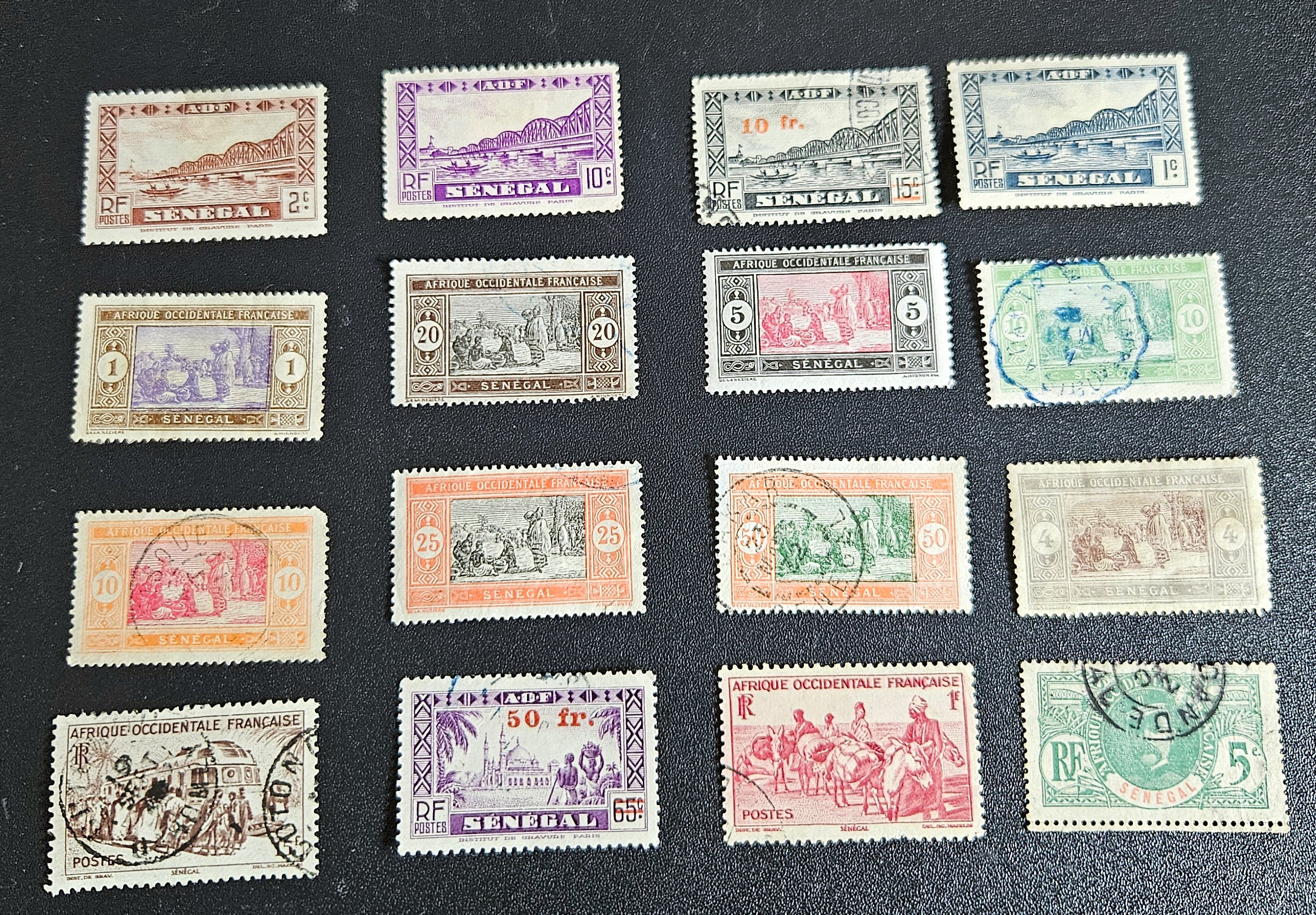 Vintage French colonies stamps