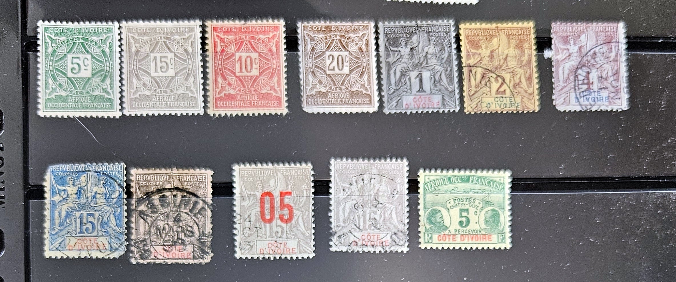 Vintage French colonies stamps