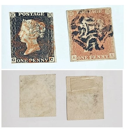 Authentic 1840 Penny Black original British postage stamp archive by StampArtefact.