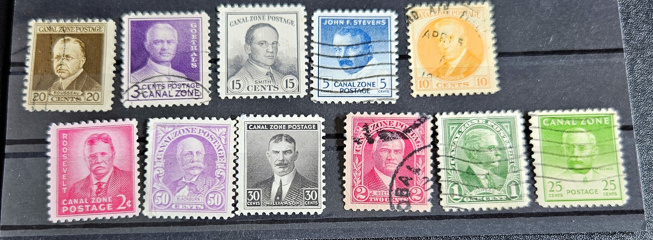 Vintage Canal zone stamps