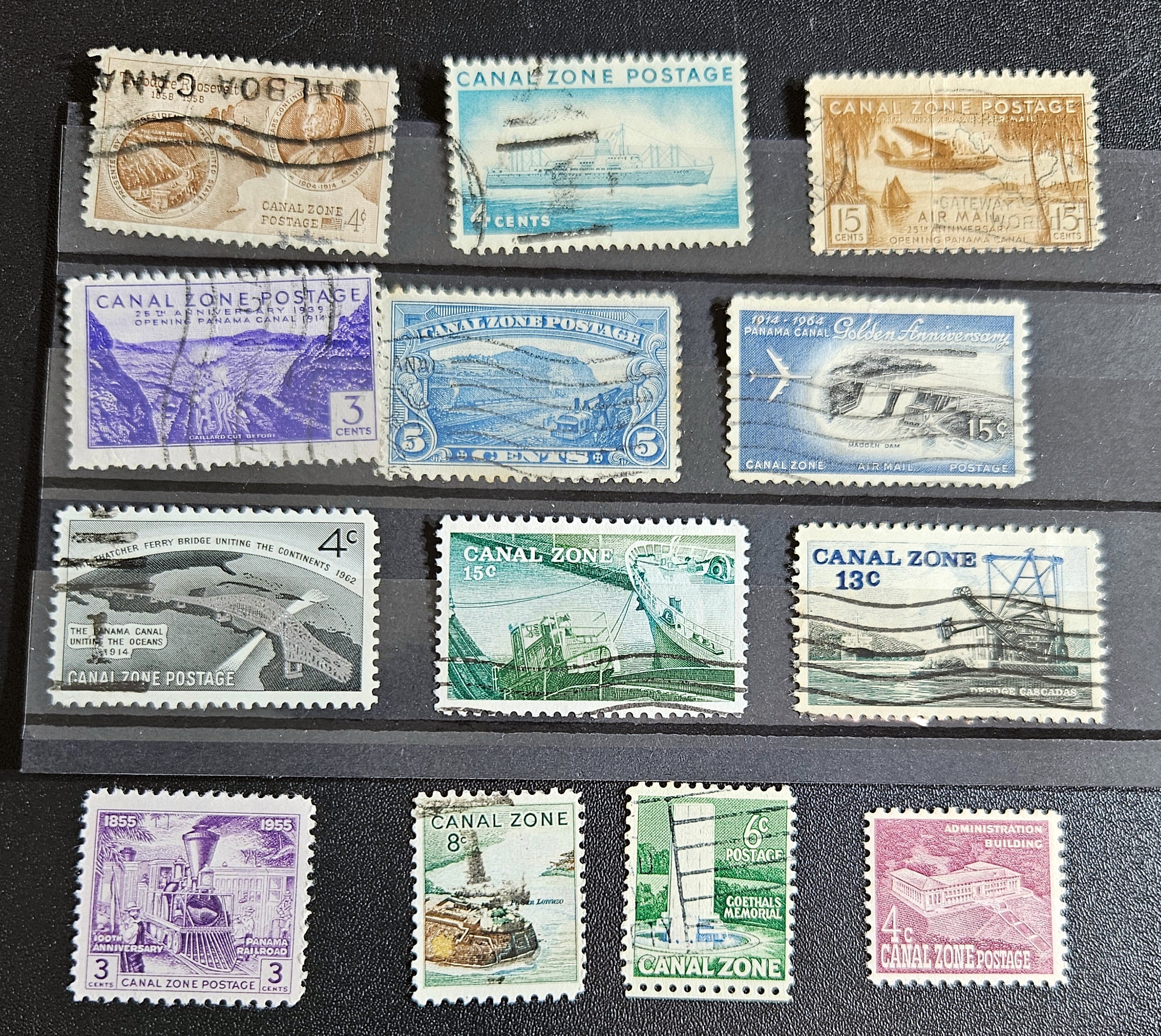 Vintage Canal zone stamps