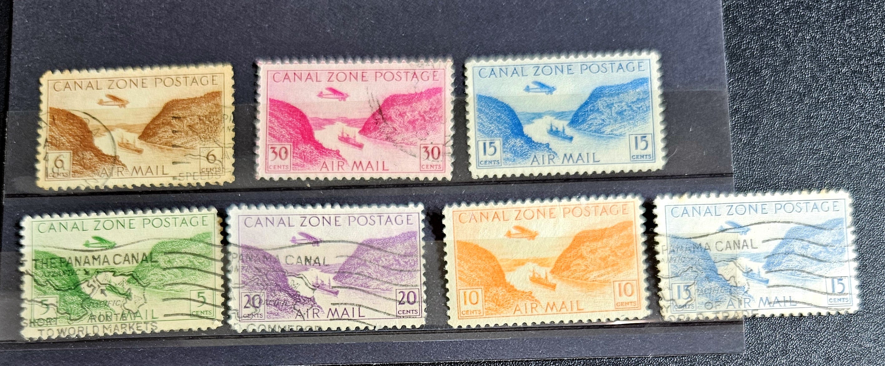 Vintage Panama Canal stamps