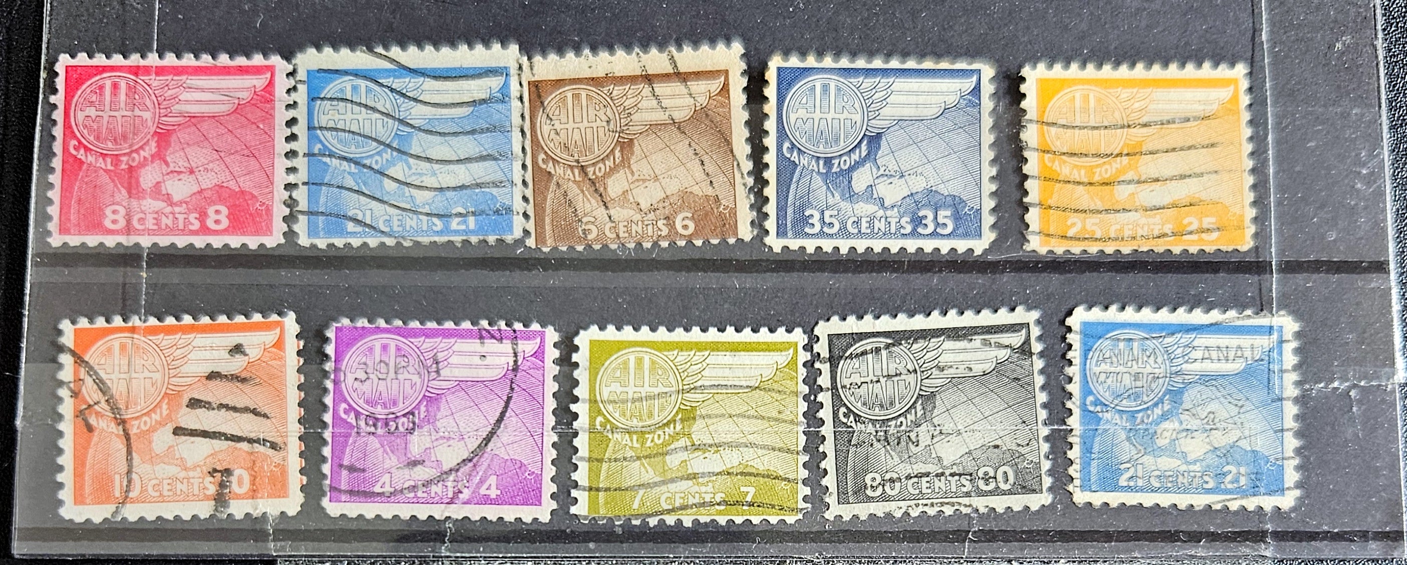 Vintage Canal zone stamps