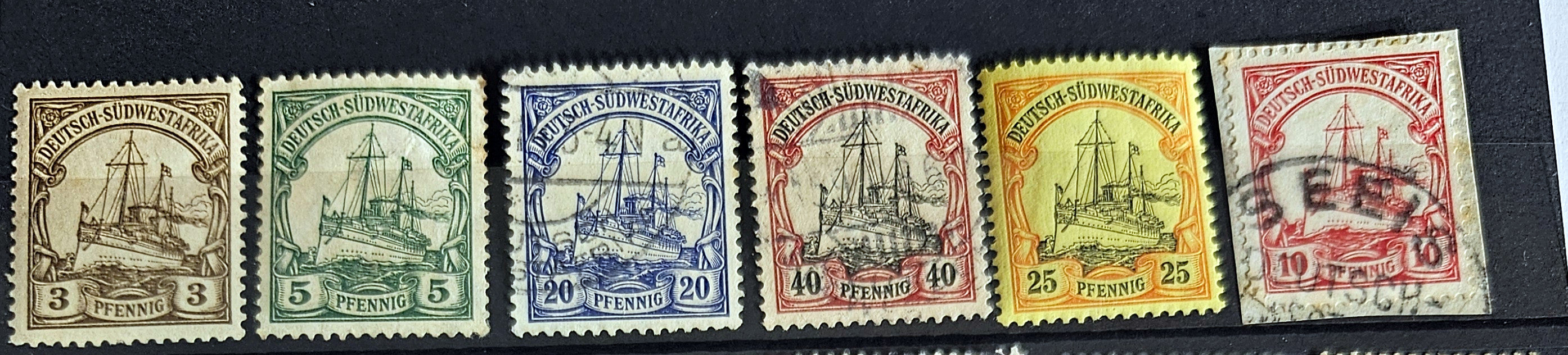 German colonial history with our collection of vintage stamps covering various colonies.