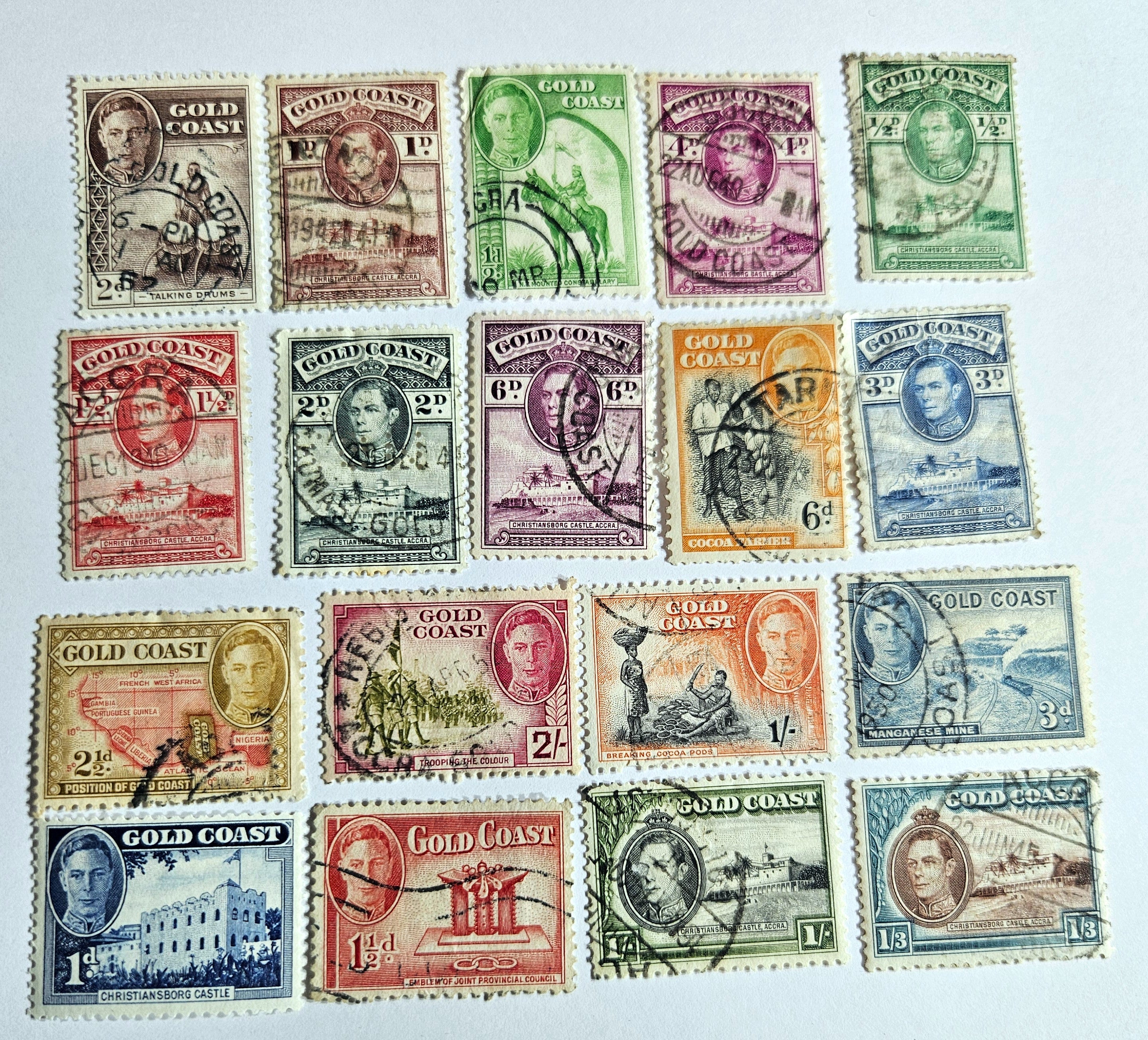 British Commonwealth vintage Gold Coast stamps