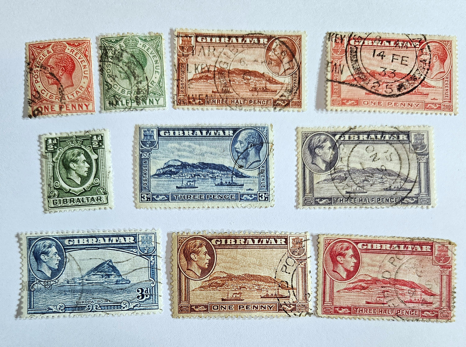 British Commonwealth vintage Gibraltar stamps