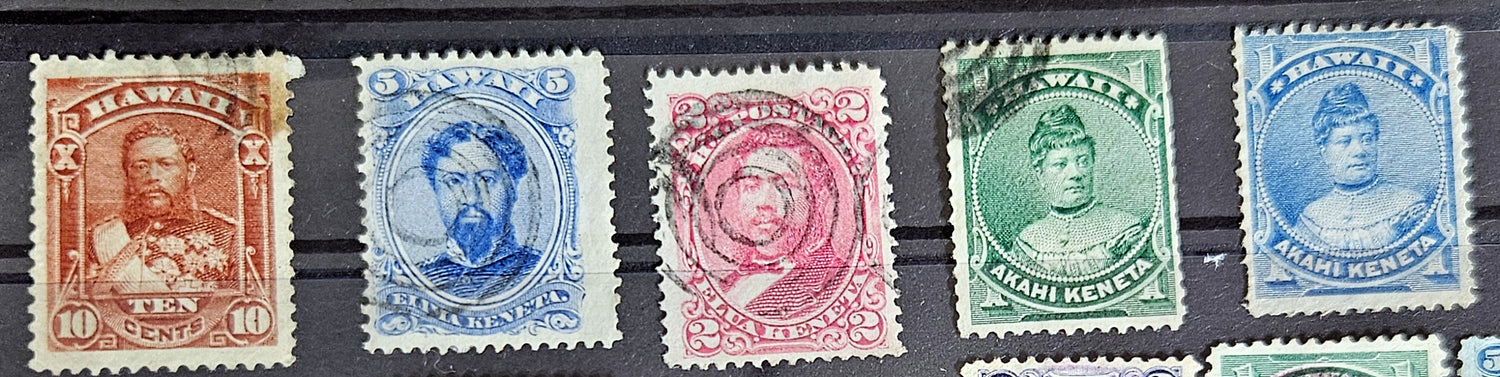 Original Hawaii island postage stamps