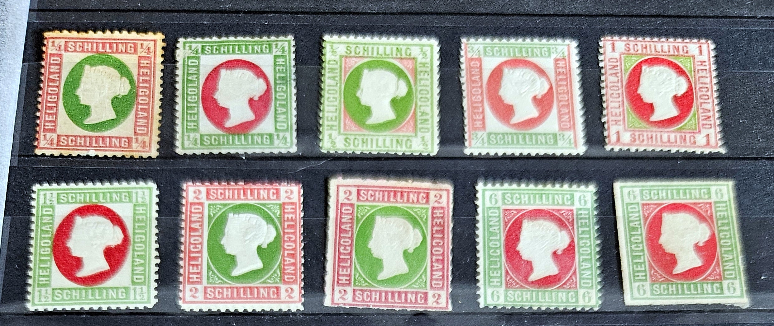 Vintage Heligoland stamps Queen Victoria