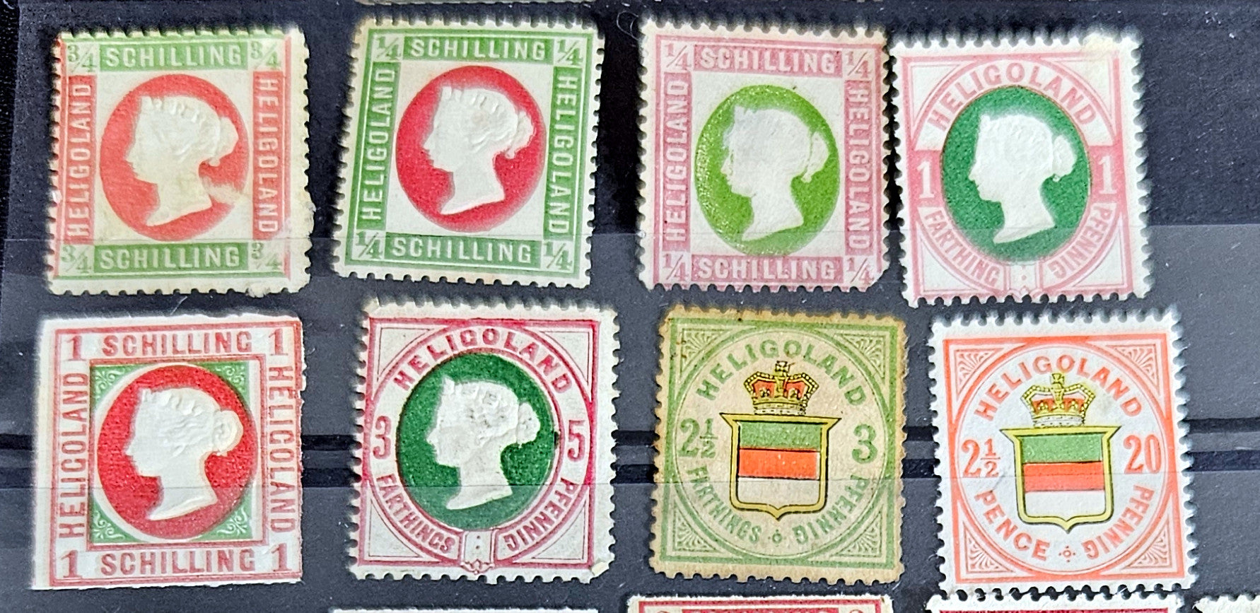 Vintage Heligoland stamps Queen Victoria