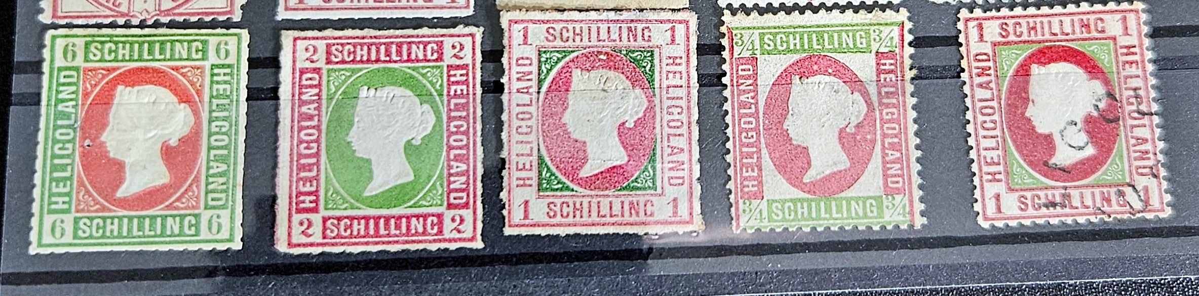 Vintage Heligoland stamps Queen Victoria