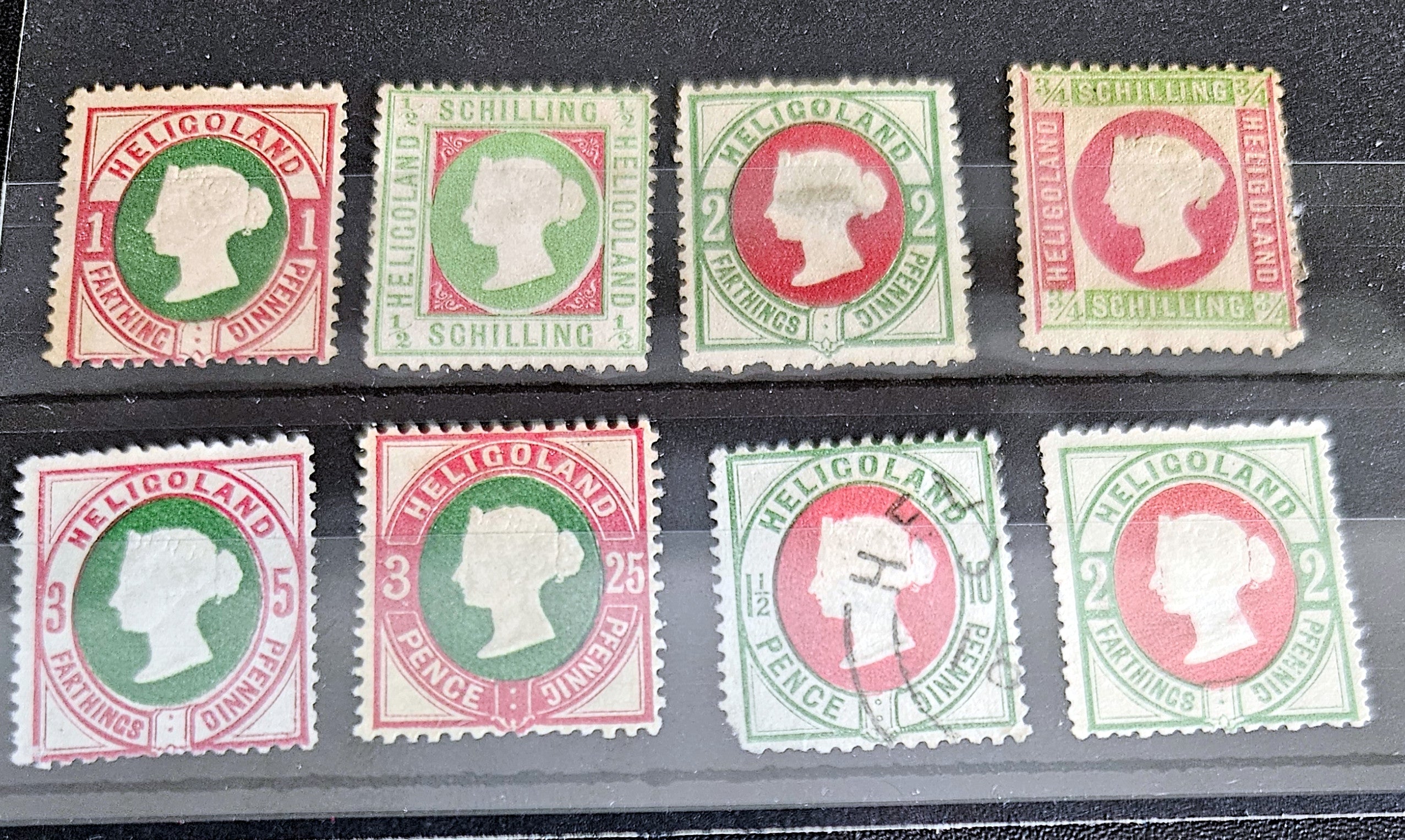 Vintage Heligoland stamps Queen Victoria