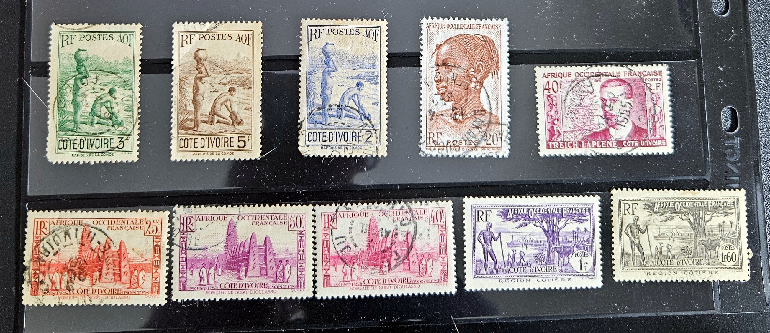 Vintage French colonies stamps