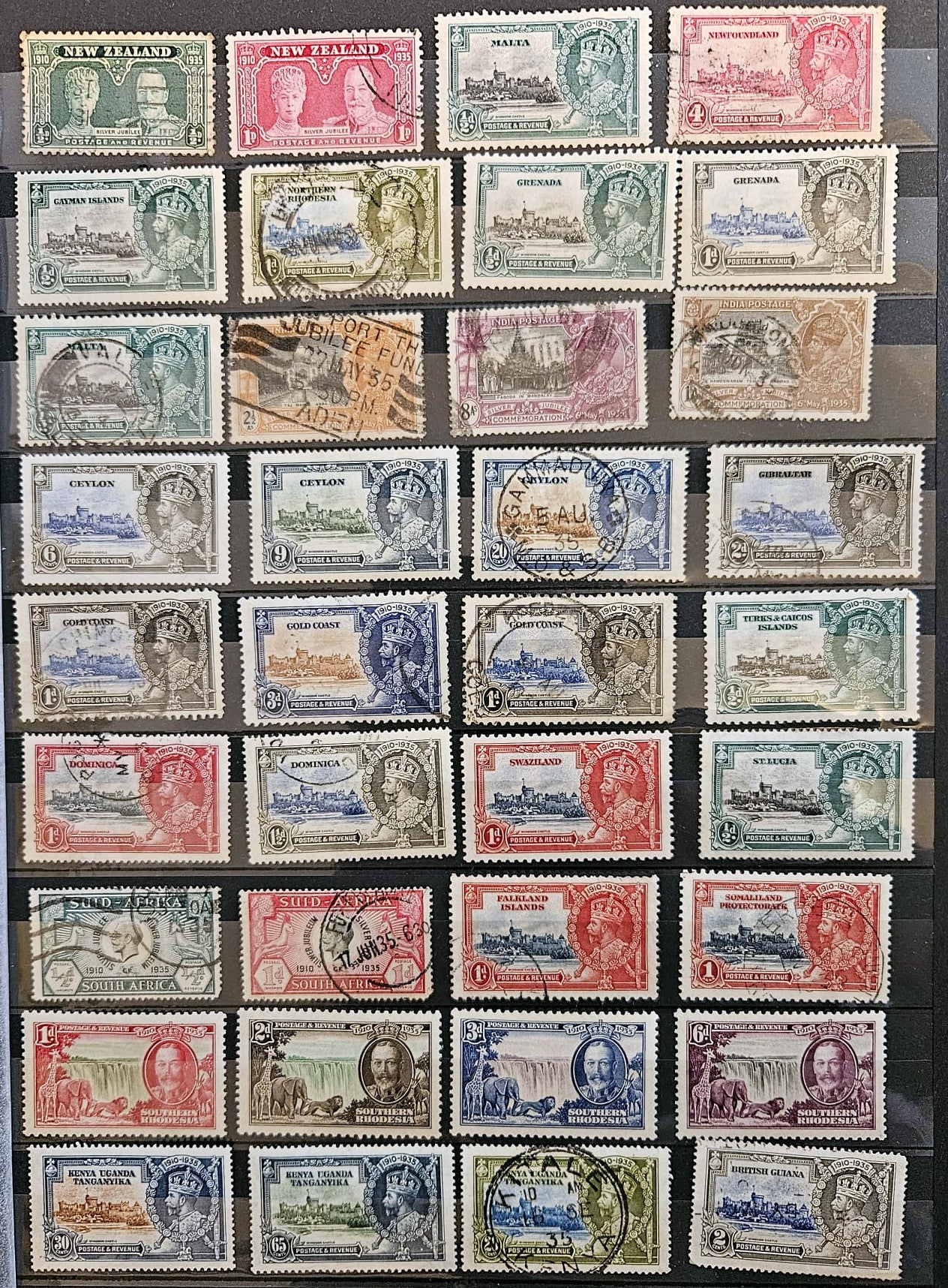 King George V Silver Jubilee 1935 Omnibus stamps