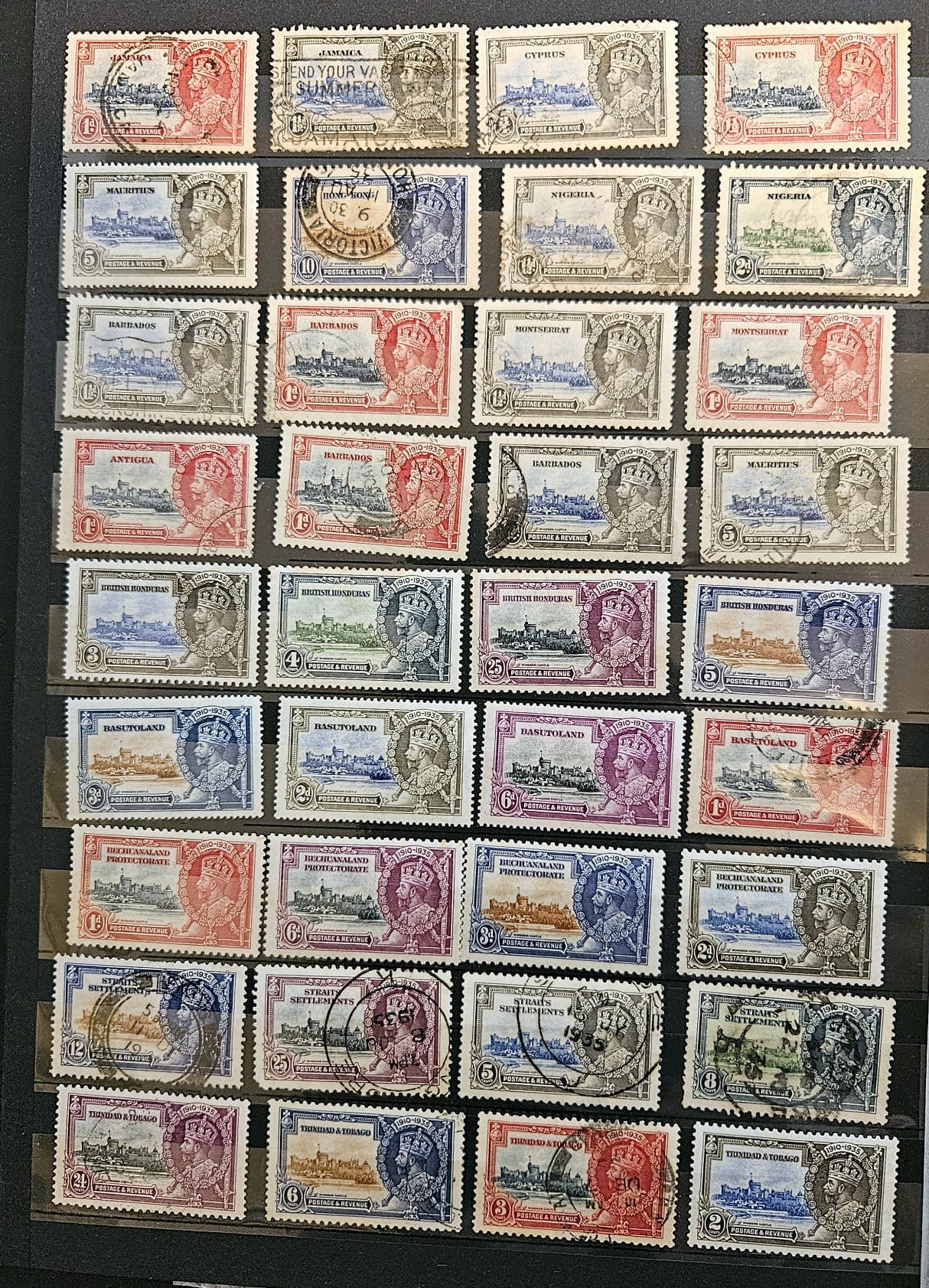 King George V Silver Jubilee 1935 Omnibus stamps