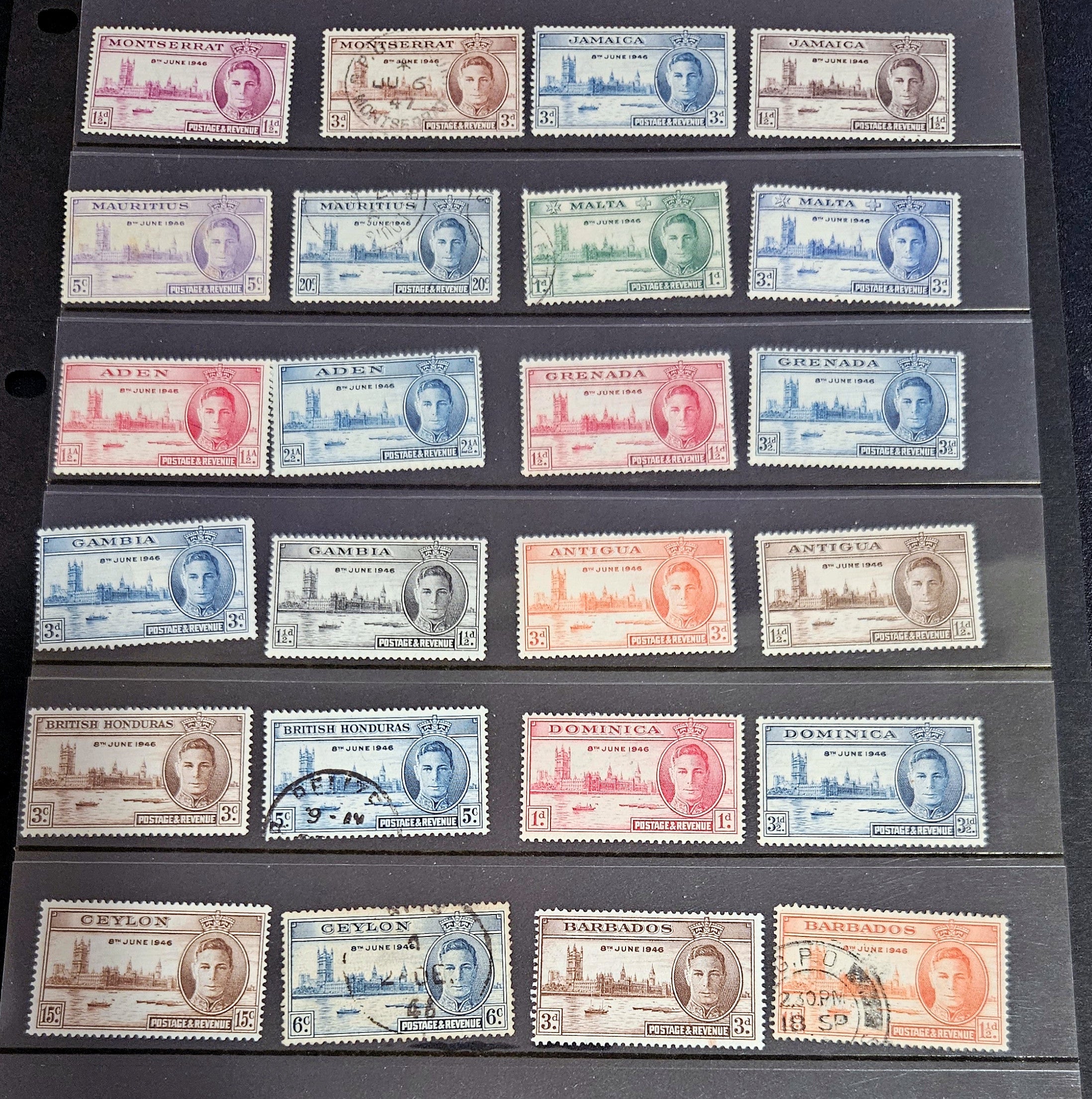 British commonwealth 1946 KG6 issues