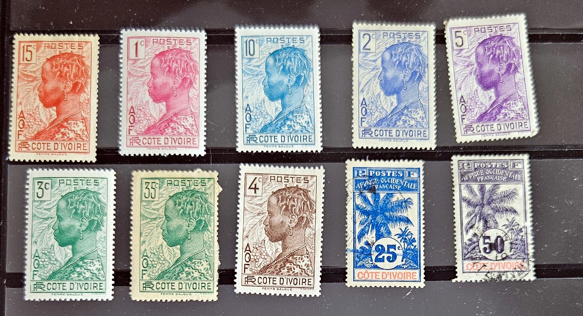Vintage French colonies stamps