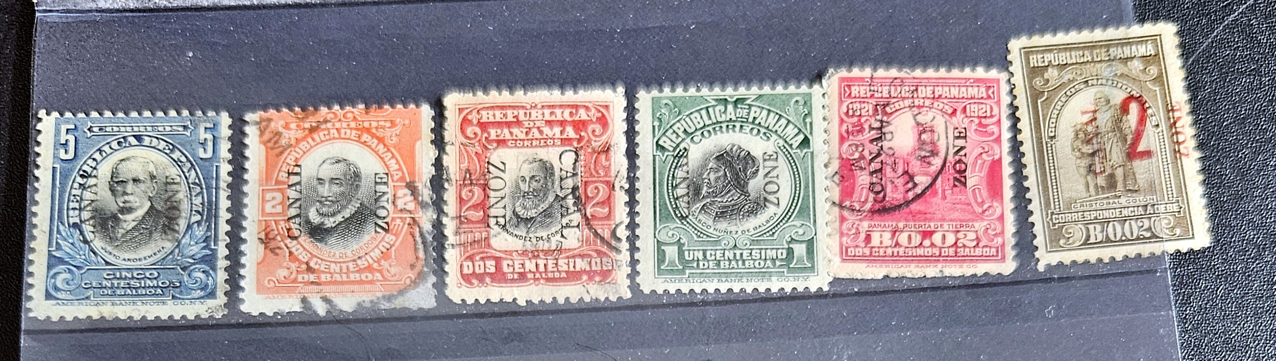 Vintage Panama Canal stamps