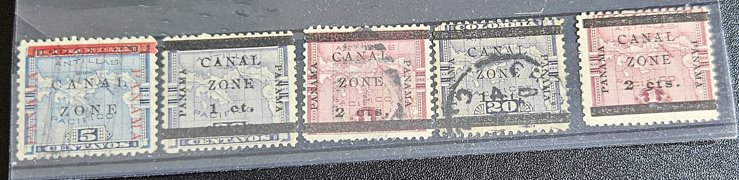 Vintage Panama Canal zone stamps