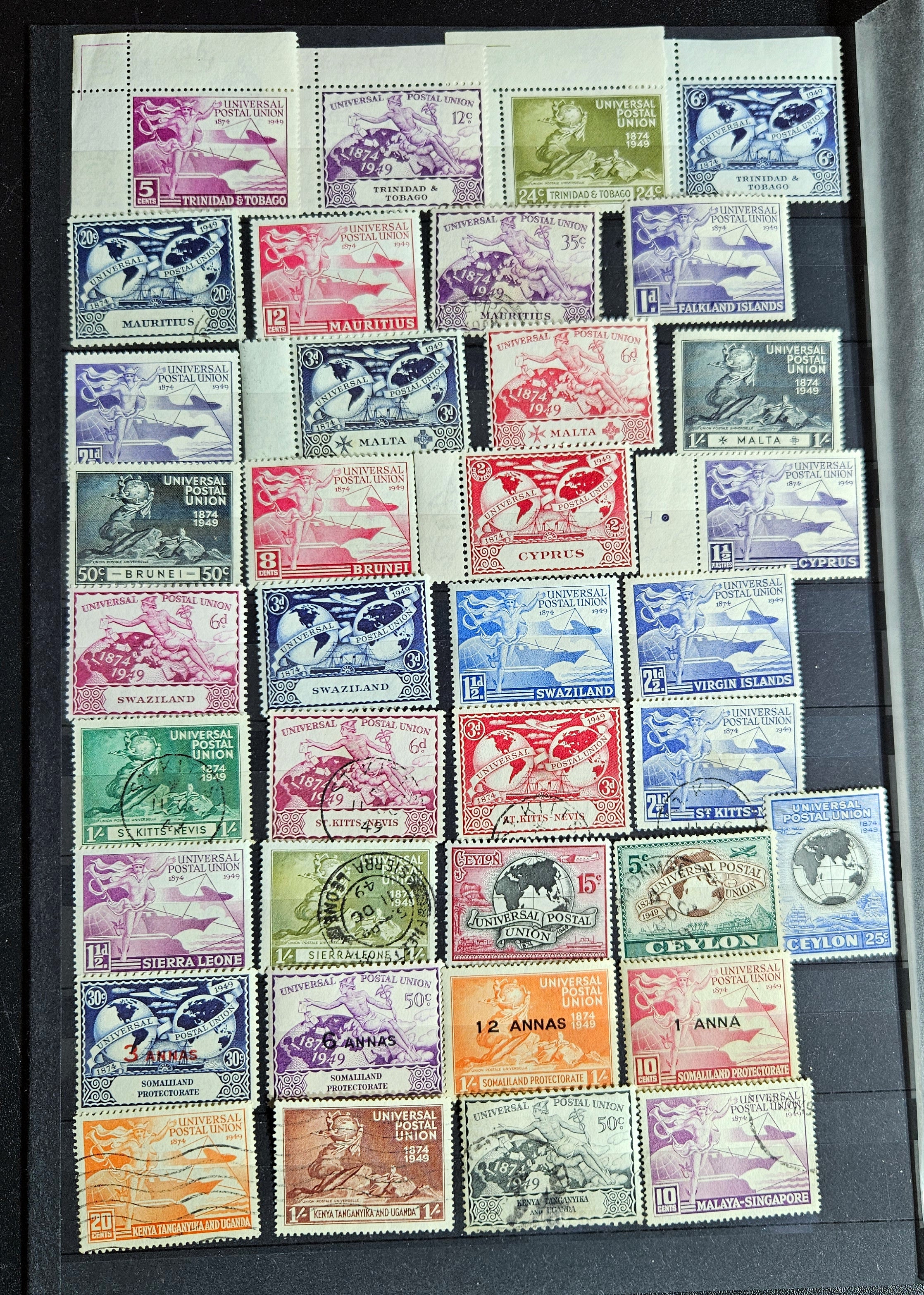 British commonwealth UPU vintage stamps