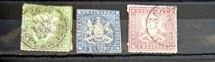 vintage German postage stamps from Wurttemberg rare stamps to collect