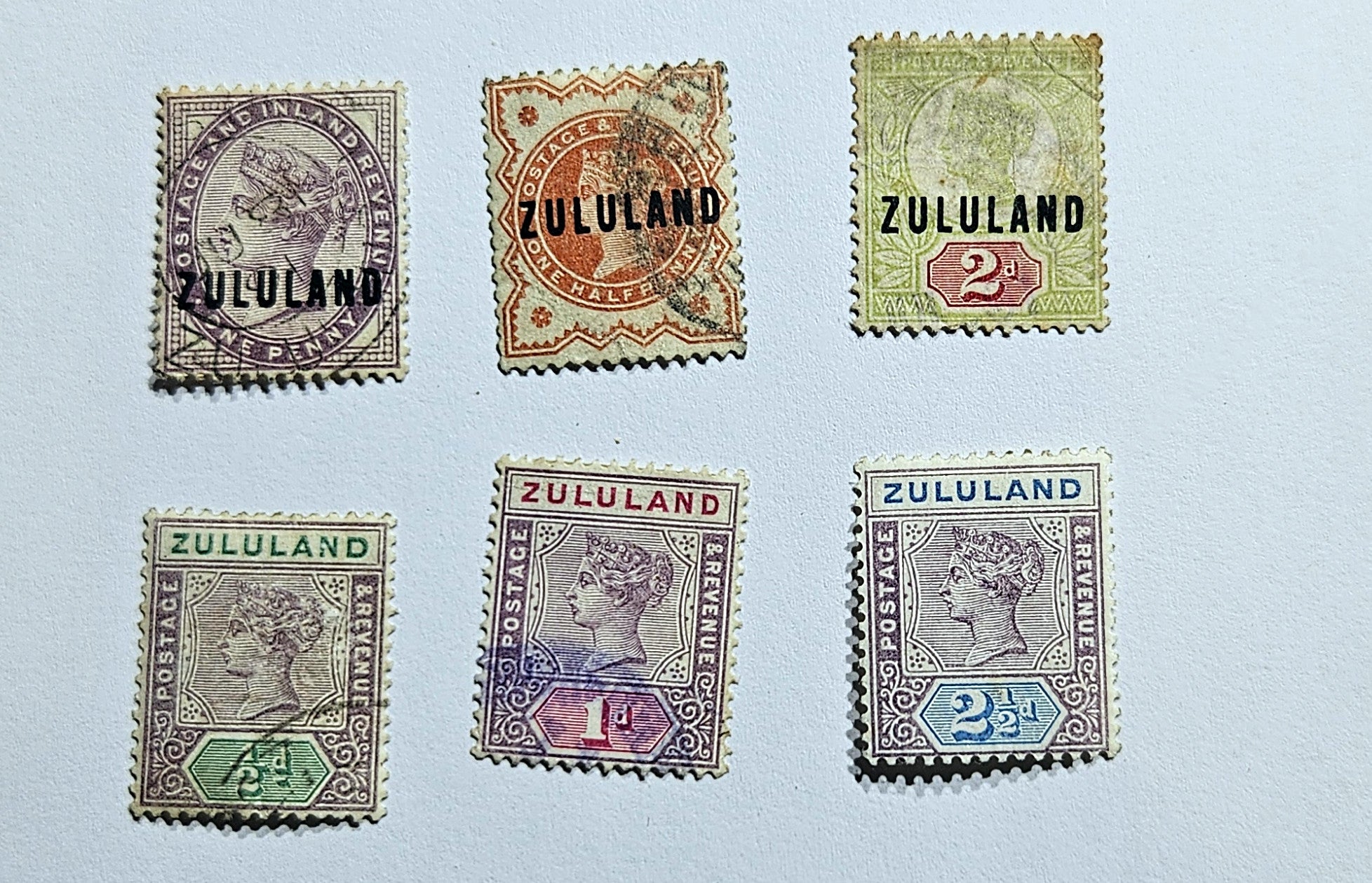 Zululand Queen Victoria vintage stamps