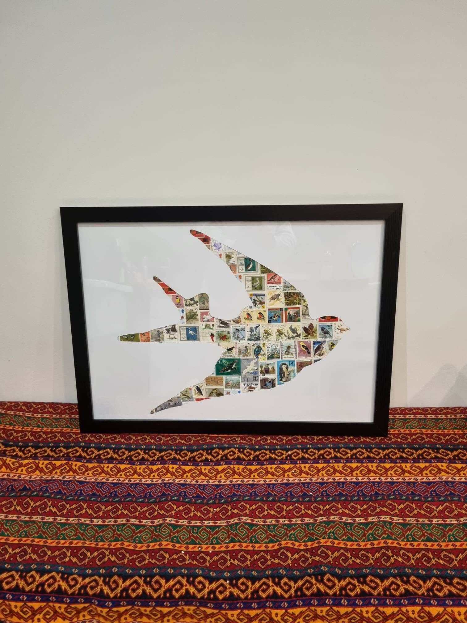 Unique gifts of Birds stamp based art