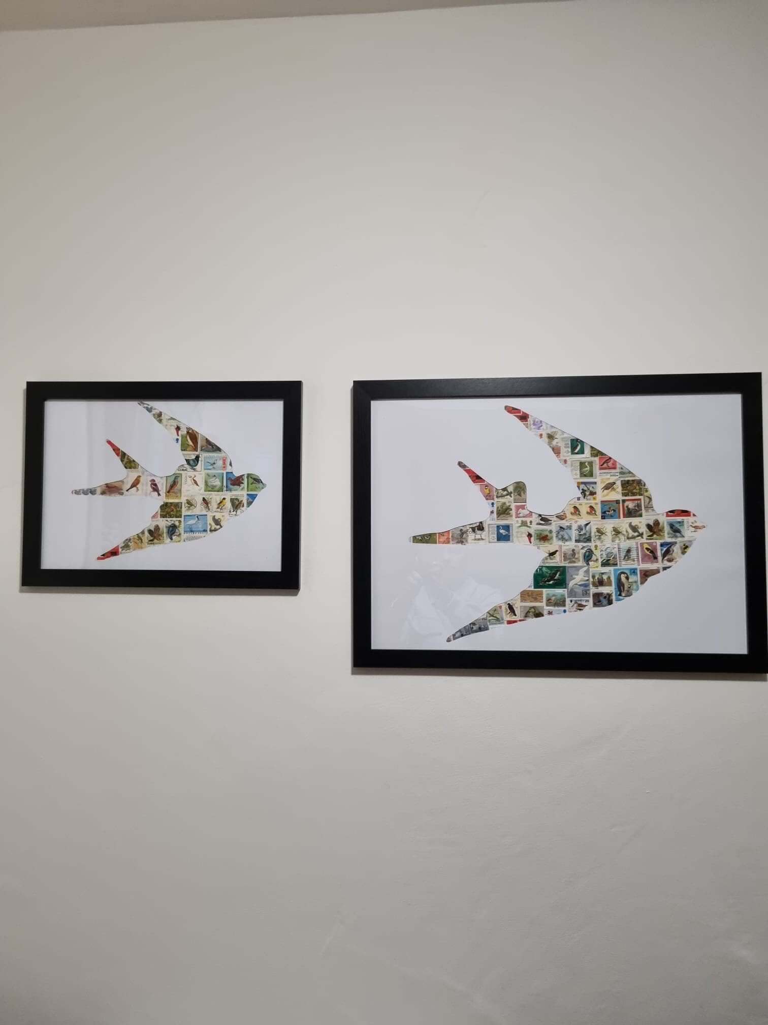 Unique gifts of Birds stamp based art