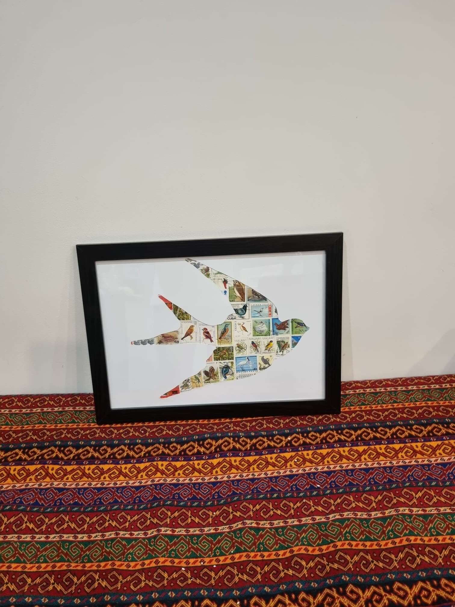 Unique gifts of Birds stamp based art