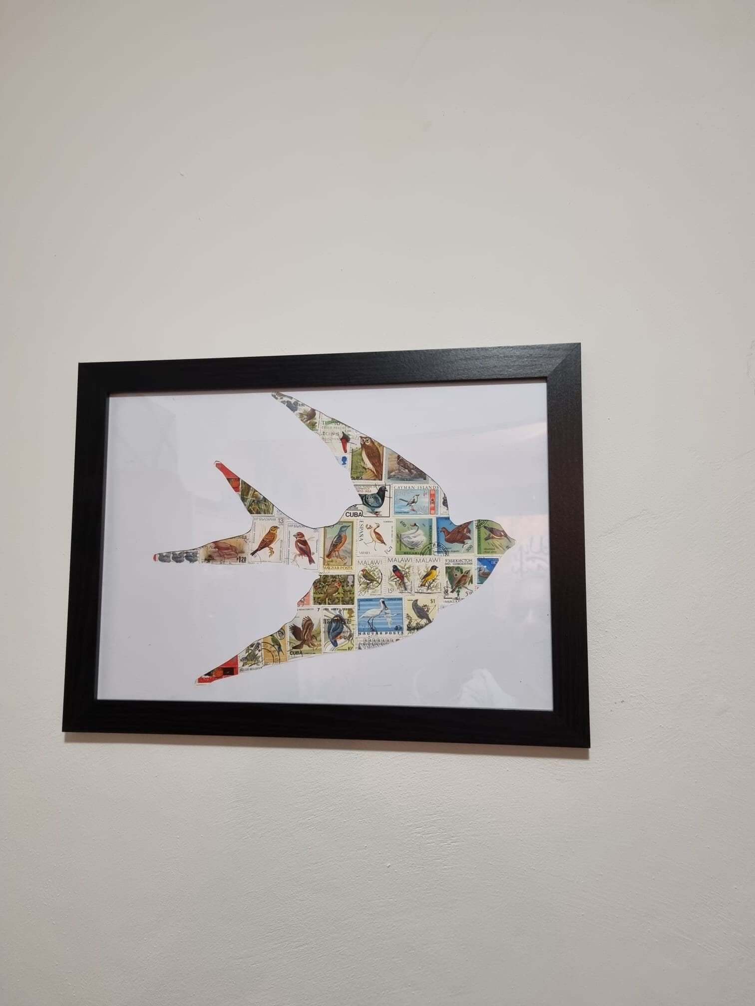 Unique gifts of Birds stamp based art