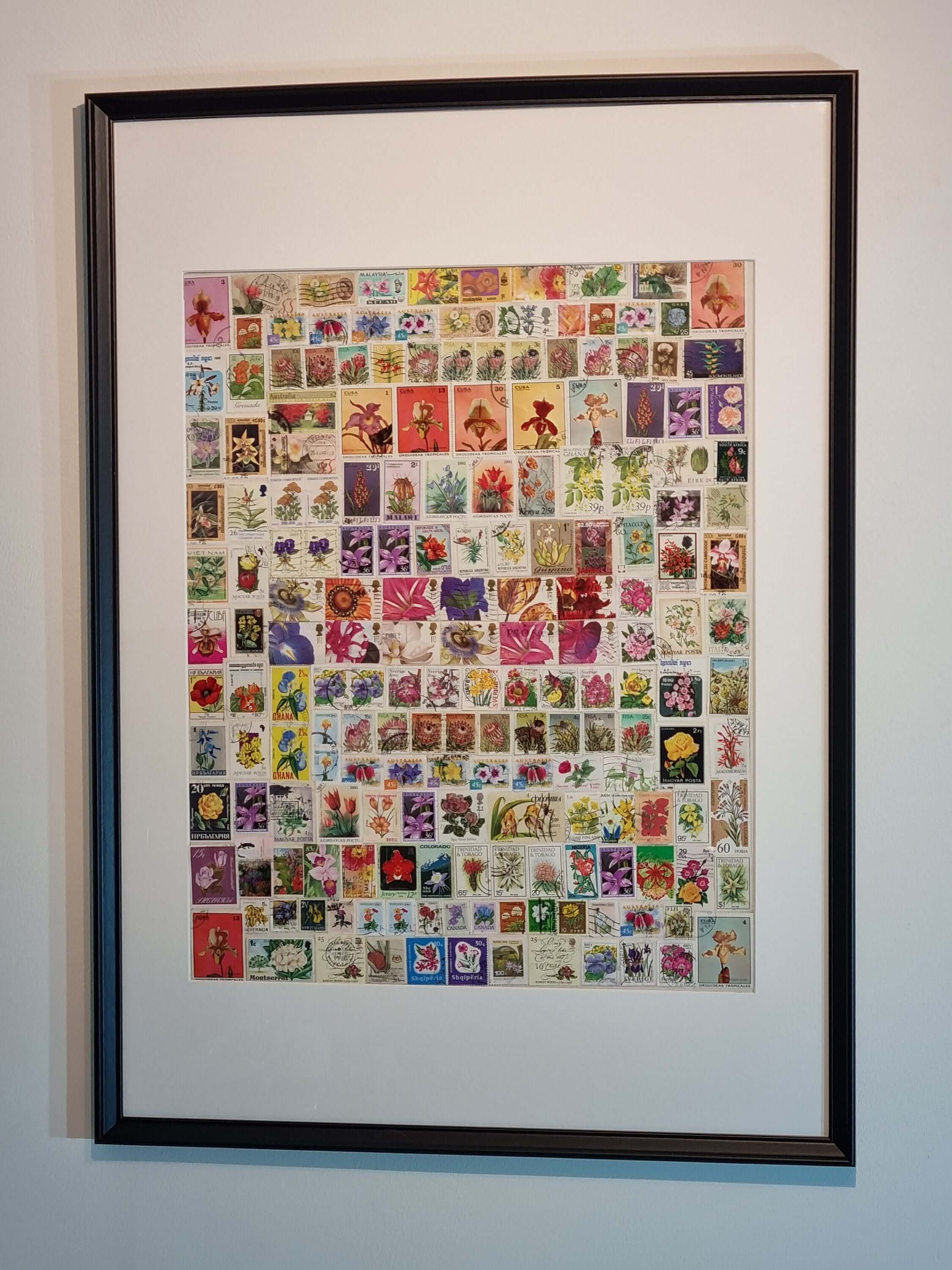 Unique gifts of Flower stamp based art