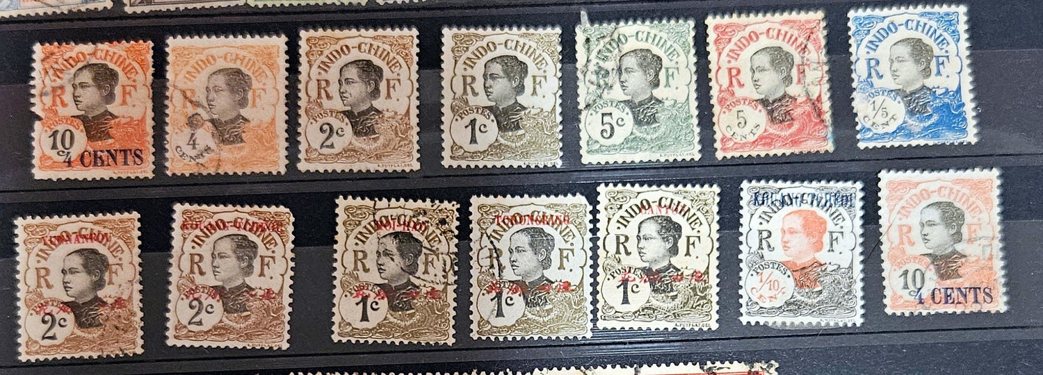 French colonies Indo Chine vintage stamps